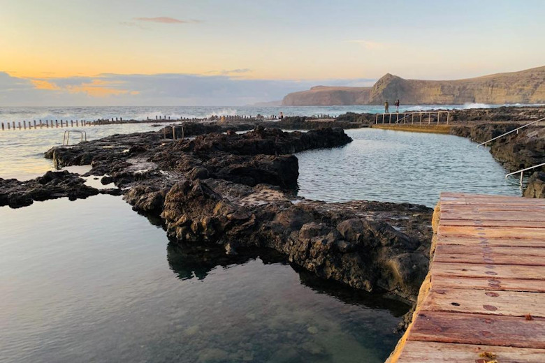 The nearby rock pools